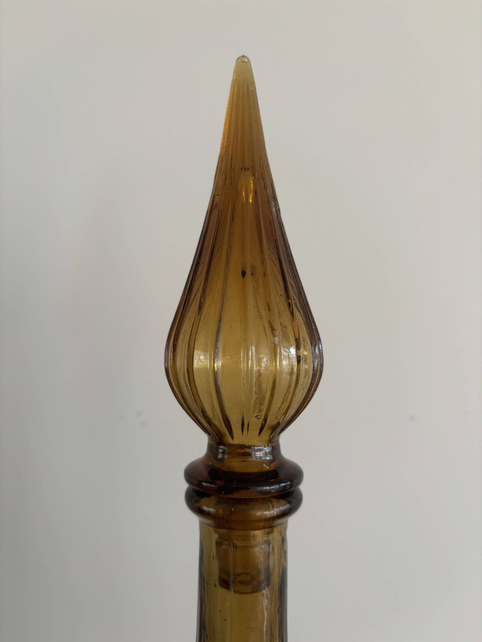 Vintage Empoli Glass Decanter with Stopper, Italy, 1960s