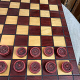 Wooden checkers game
