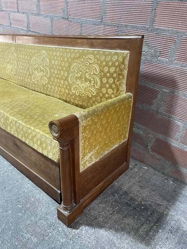 Canapé - Banquette époque Empire en noyer