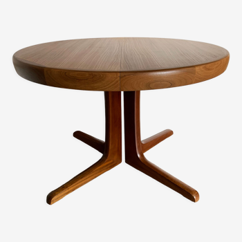 Table scandinave ronde Baumann vintage à pied central étoile extensible