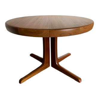 Table scandinave ronde Baumann vintage à pied central étoile extensible