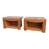 Paire de tables de chevet vintage en bois – Années 70/80
