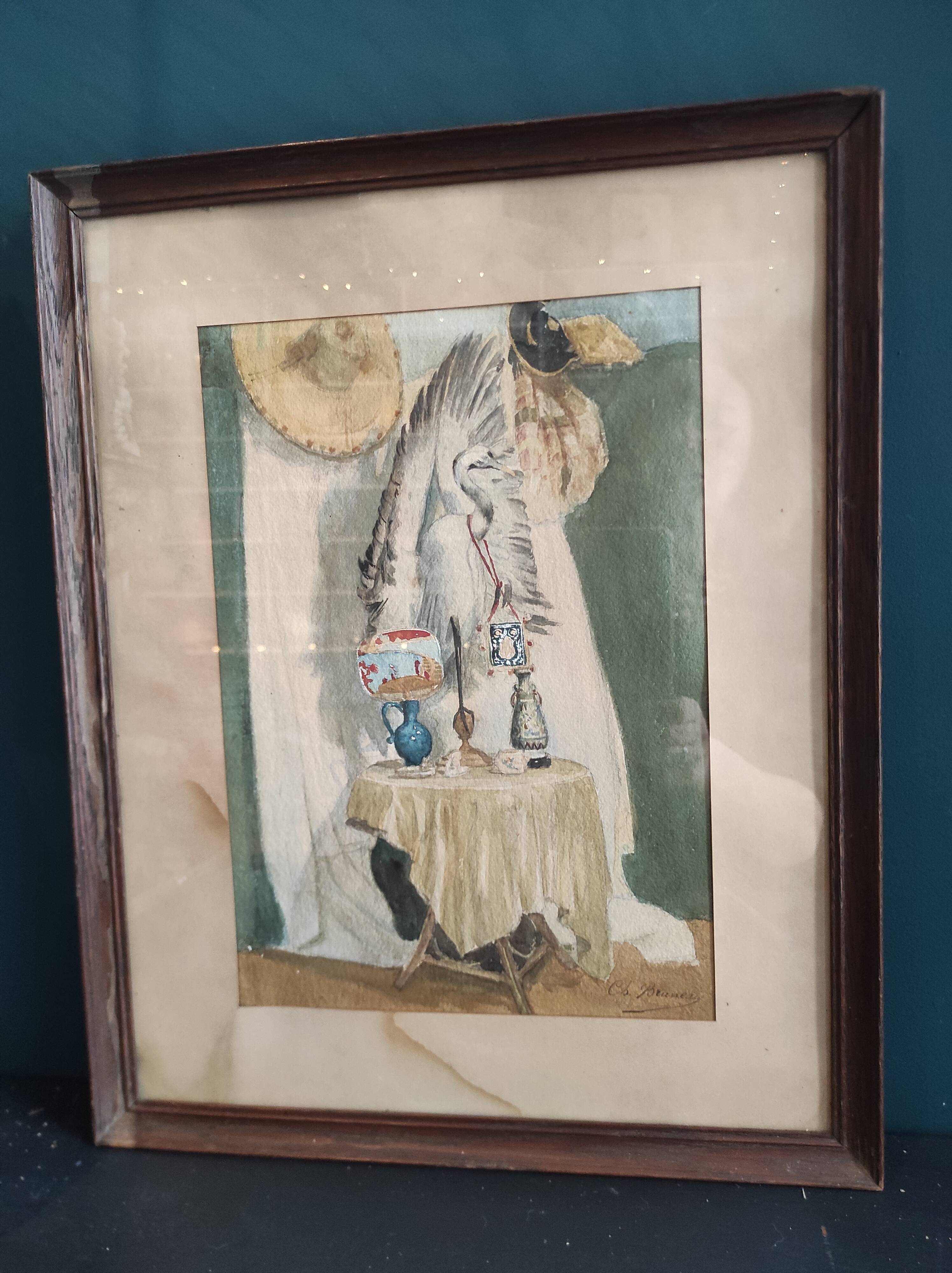 Aquarelle ancienne française, Charles Bruneau (?-1891)