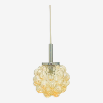 Mid Century Modern Amber Bubble Glass Pendant or Ceiling Light by Helena Tynell for Limburg, Germany