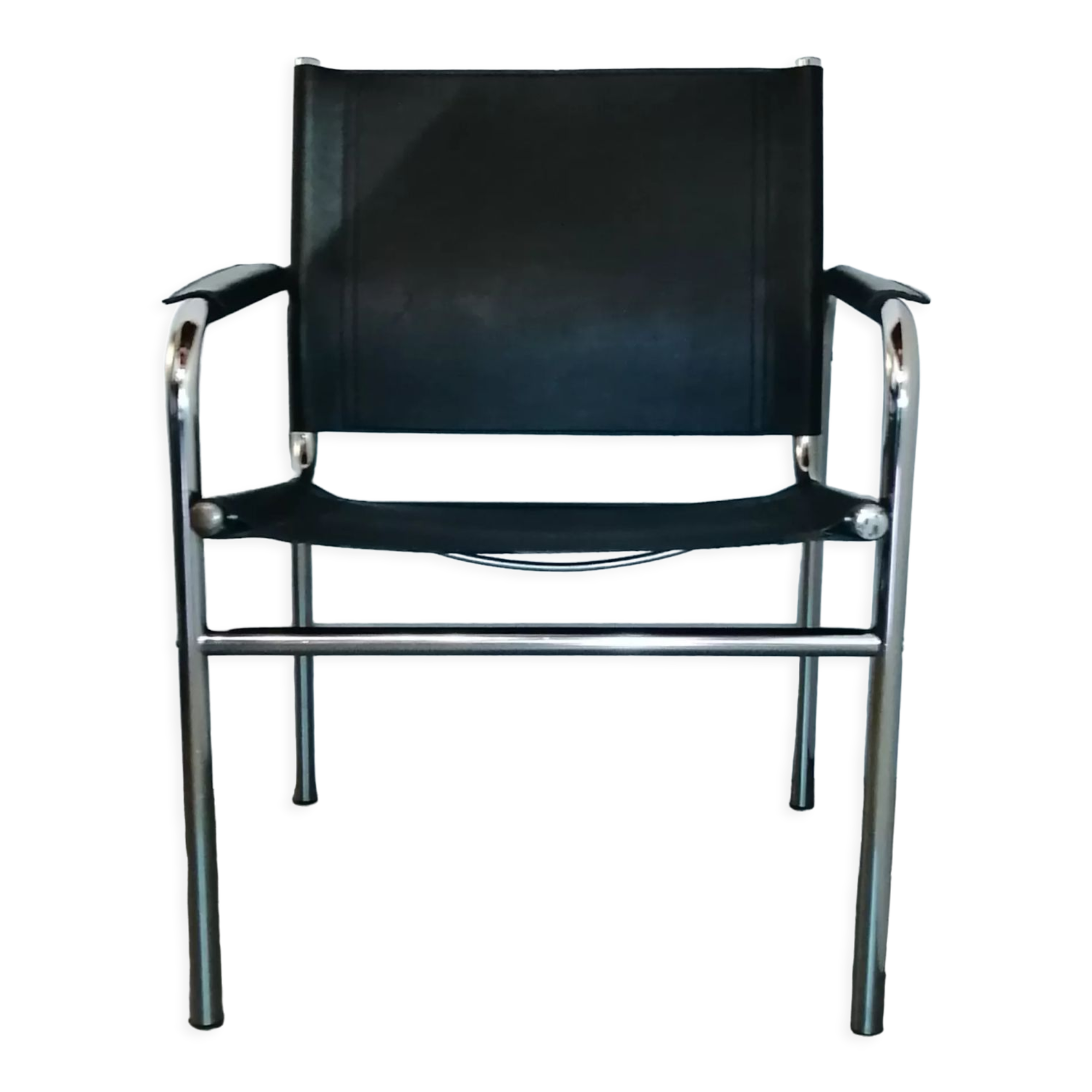 Vintage chrome armchair Klinte Chair by Tord Bjorklund for Ikea 1980