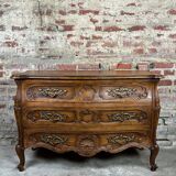 Louis XV style curved walnut chest of drawers
