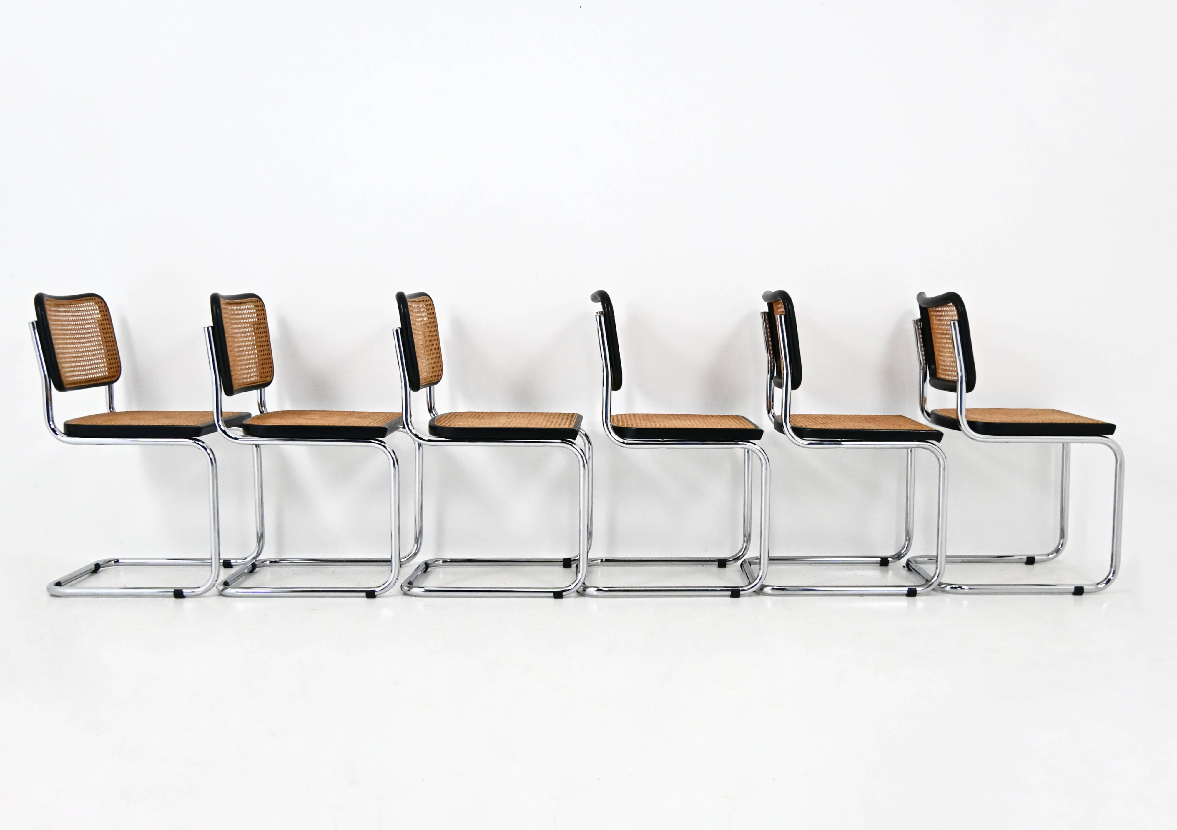 Ensemble de 6 Chaises de salle à manger Style B32 de Marcel Breuer