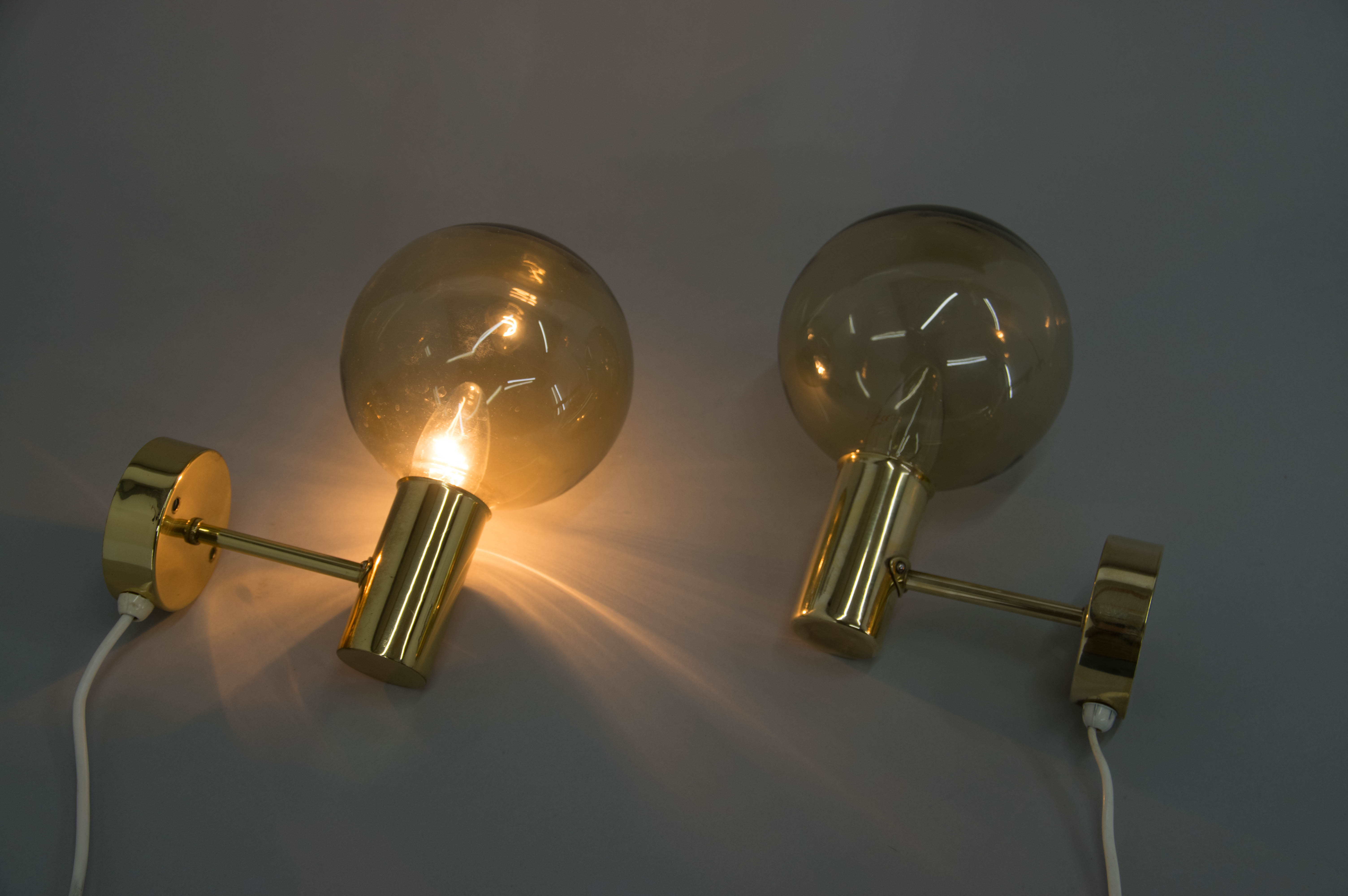 Set of Two Hans-Agne Jakobsson Wall Lamps, 1960s