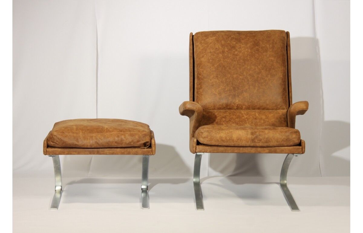 Armchair "Swing" and Ottoman by Reinhold Adolf and Hans-Jürgen Schrapfer for Horn, 1970 s