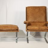 Armchair "Swing" and Ottoman by Reinhold Adolf and Hans-Jürgen Schrapfer for Horn, 1970 s