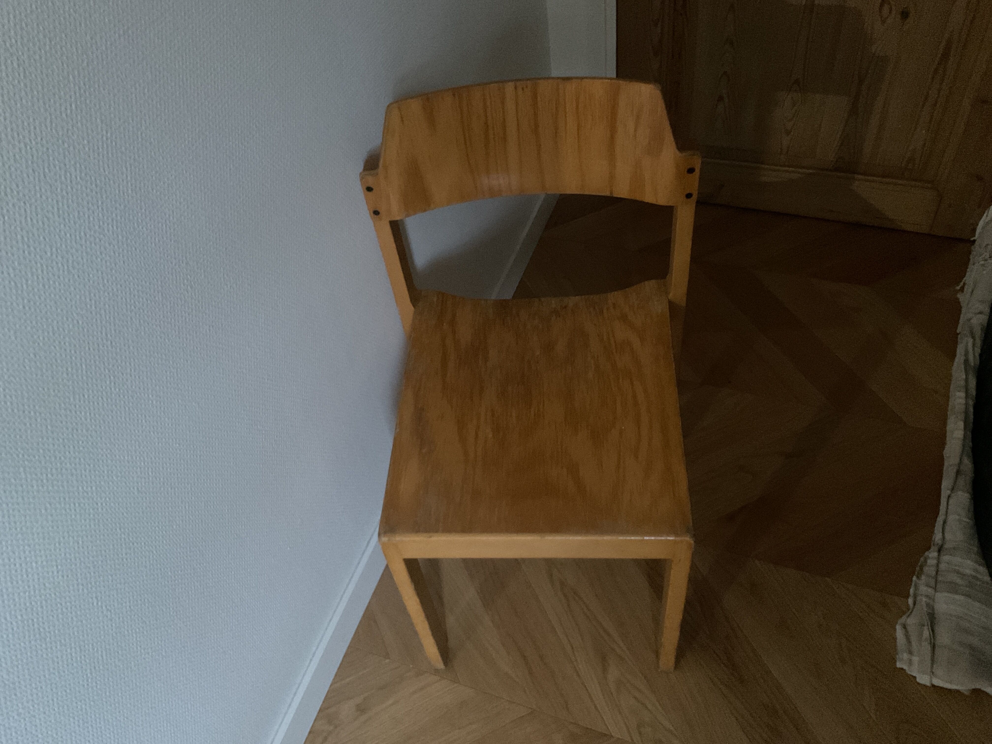 Three vintage beech chairs Rainer SHELL SCHLAPP MOBEL