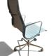 Fauteuil de Bureau Eames EA 119 Cuir Blanc (Herman Miller / Vitra 1970)