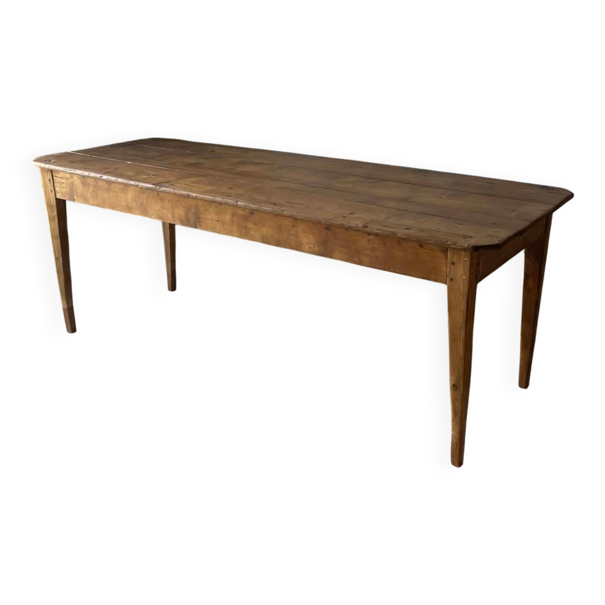 Antique wooden table with tapered legs – 200 cm