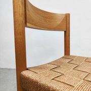 8 chaises vintage en corde et chêne