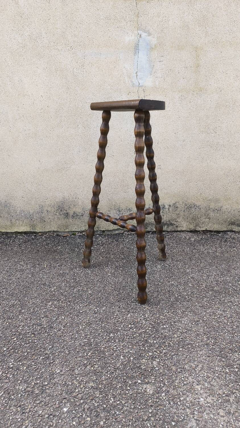 Solid wood tripod stool 1950
