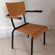 Pair of tubular metal armchairs 1954