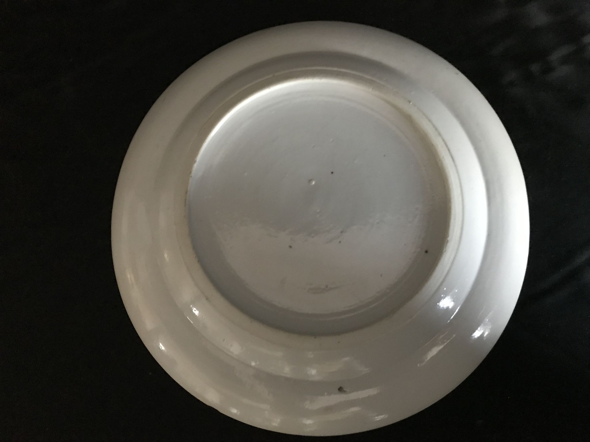 Canton porcelain plate - Character and Bird Decoration - China - 19th Century