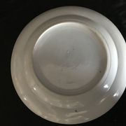Canton porcelain plate - Character and Bird Decoration - China - 19th Century