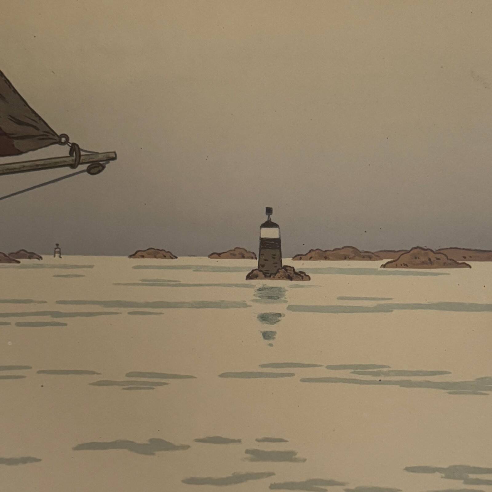 Lithographie par Henri Rivière La Féérie des Heures - Le Calme plat