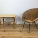 Table d'appoint en rotin vintage, années 60