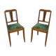 Lot de 2 chaises en bois et velours vert