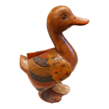Decorative duck in polychrome wood