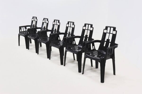 Ensemble de 6 chaises Boston de Pierre Paulin pour Henry Massonnet France 1980