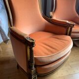 Paire de fauteuils bergère style Louis XVI