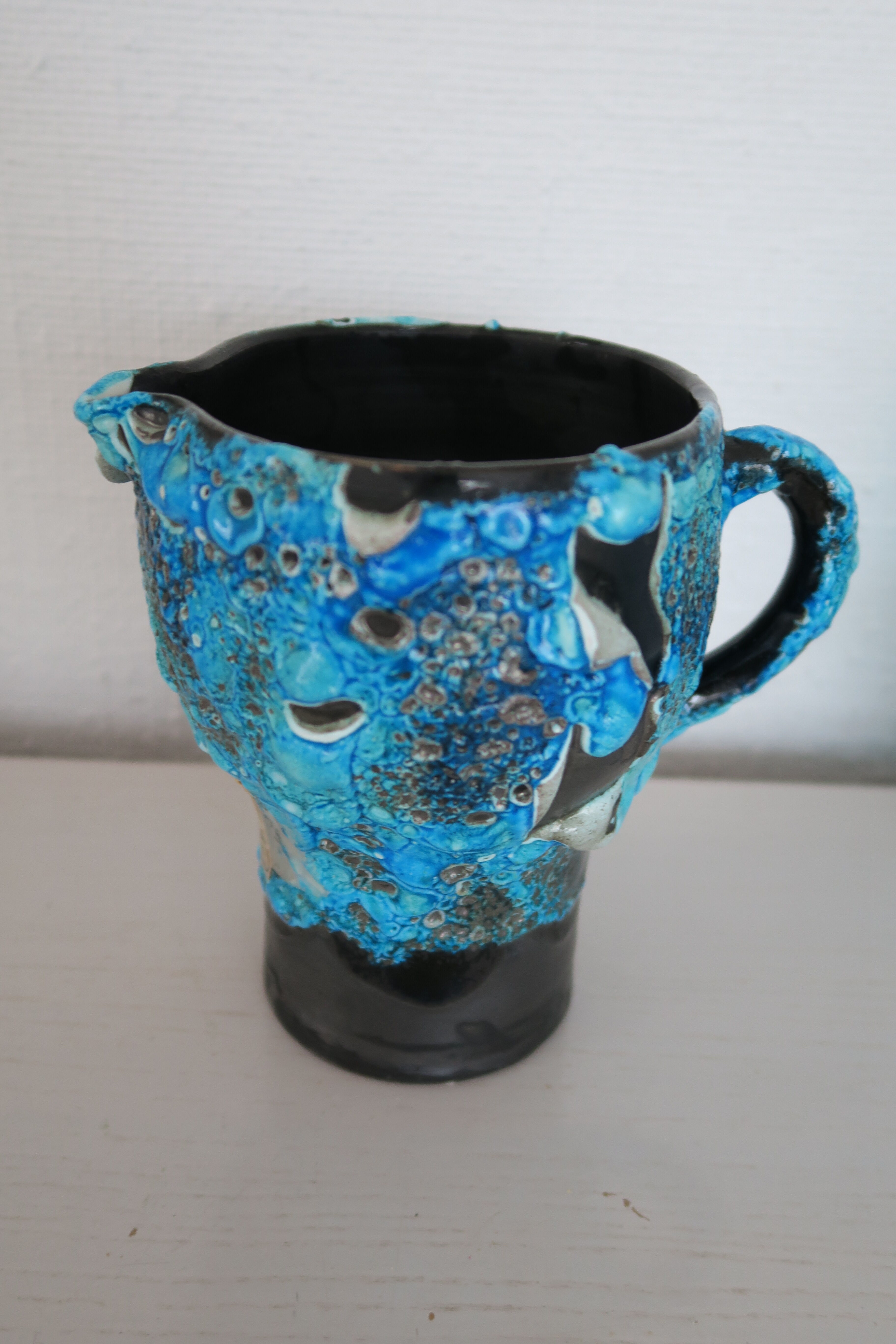 Vintage handmade seafoam vase/pitcher from the Cyclops workshop, 1950s-60s