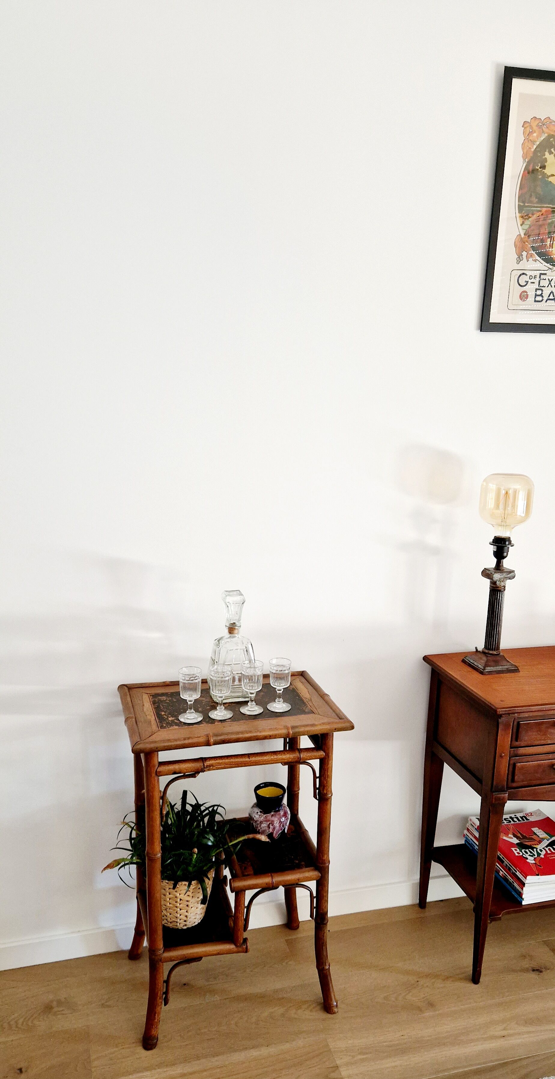 Side table bamboo late XIX style Perret & Vibert