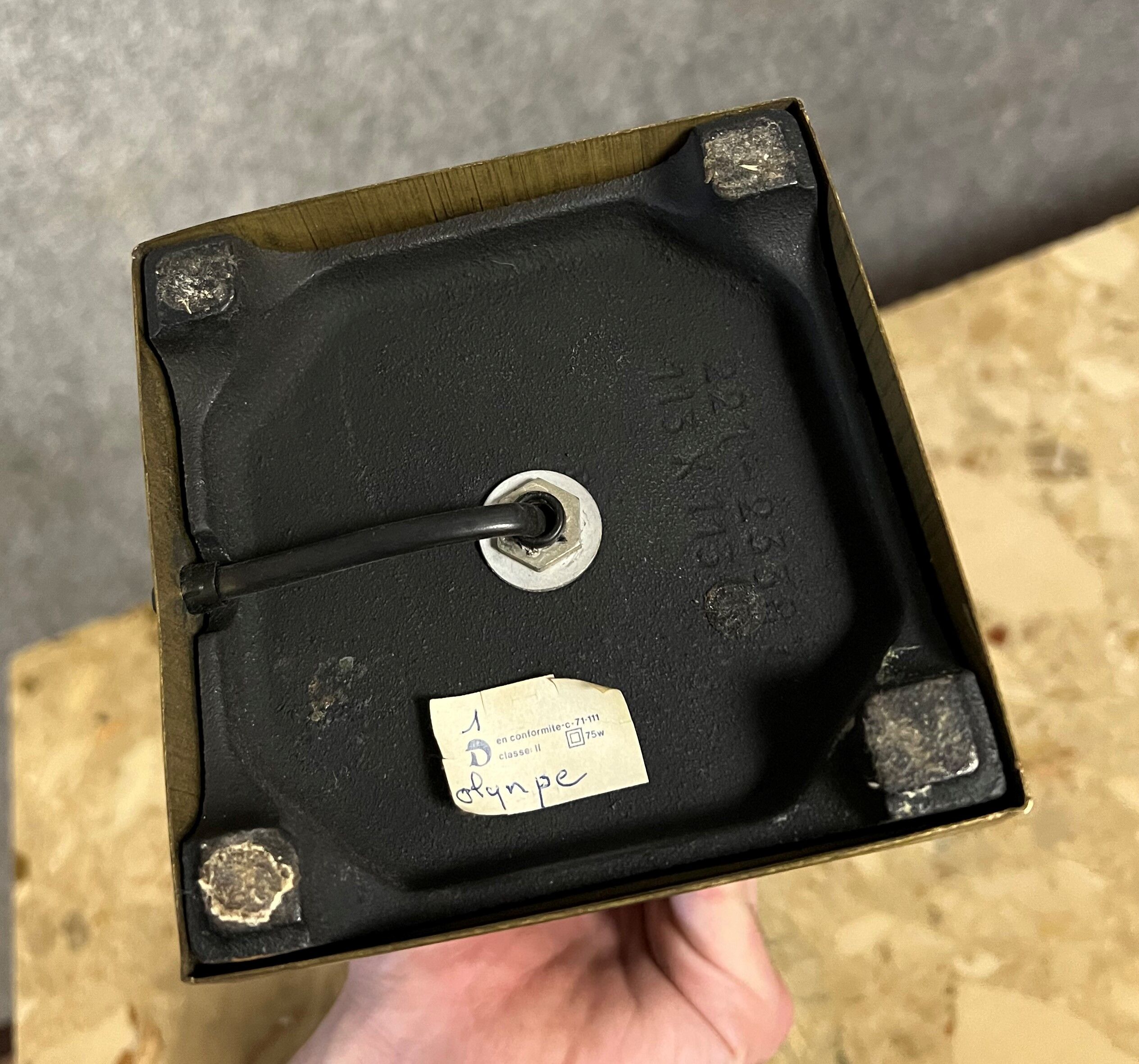 Vintage lamp foot in black marble and gilded bronze from the 60s-70s