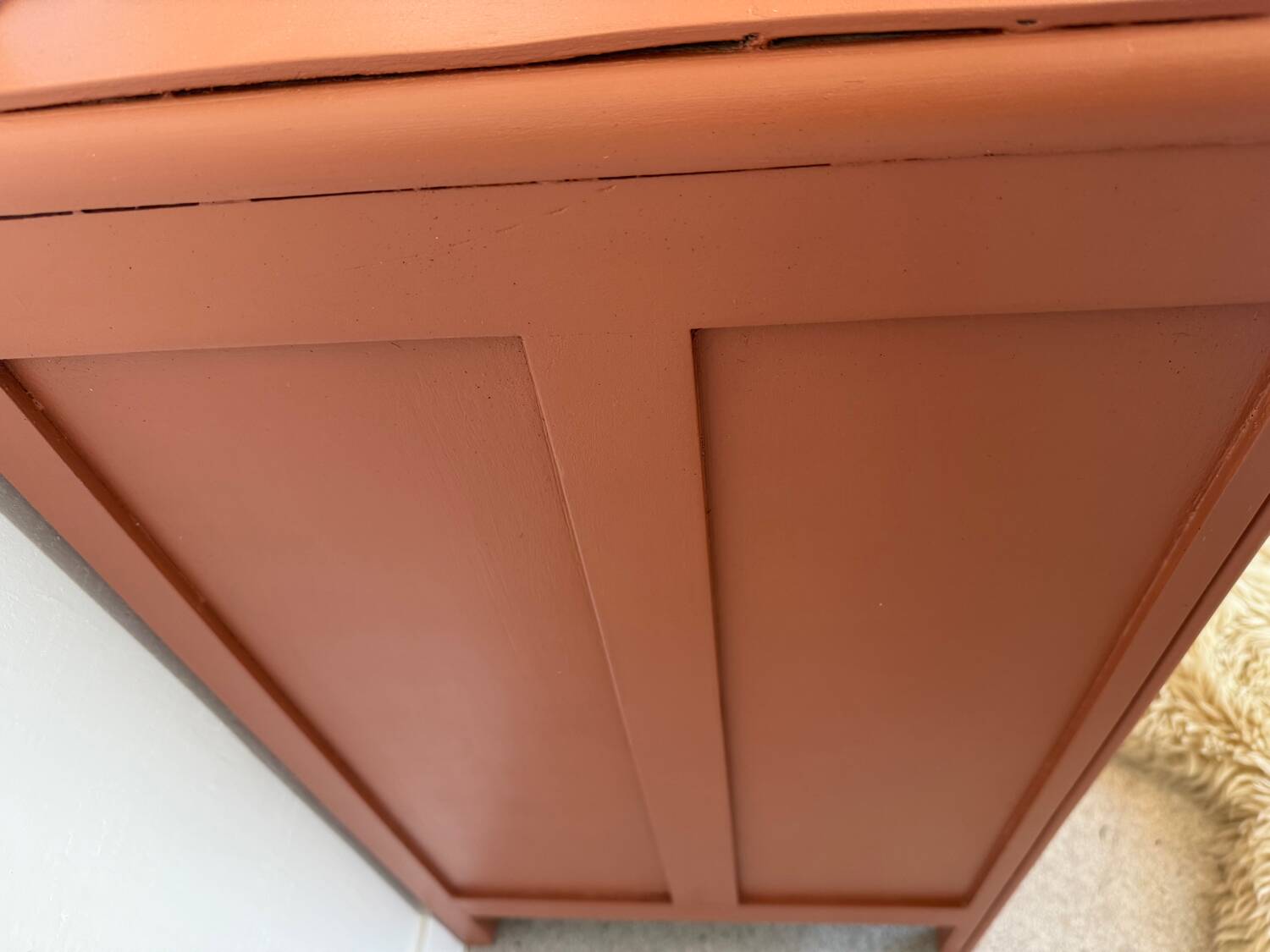 Commode vintage bois terra cotta art déco