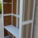 Entrance cabinet white cloakroom and wood linen upholstery fabric