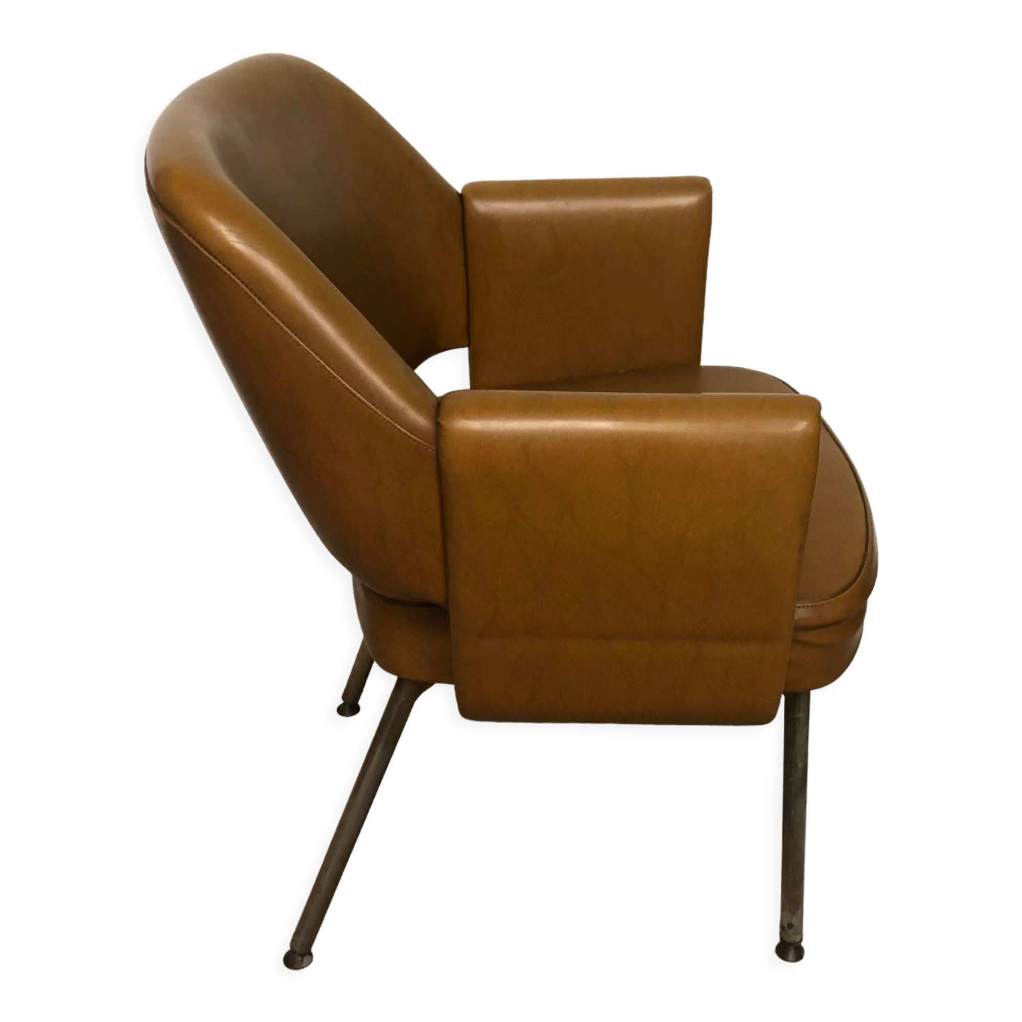 Armchair imitation leather Marc and Pierre Simon for Airborne 60s
