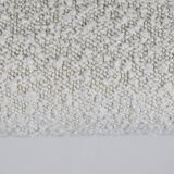 Fauteuil bouclé original Baczyk, restauré, blanc, teck