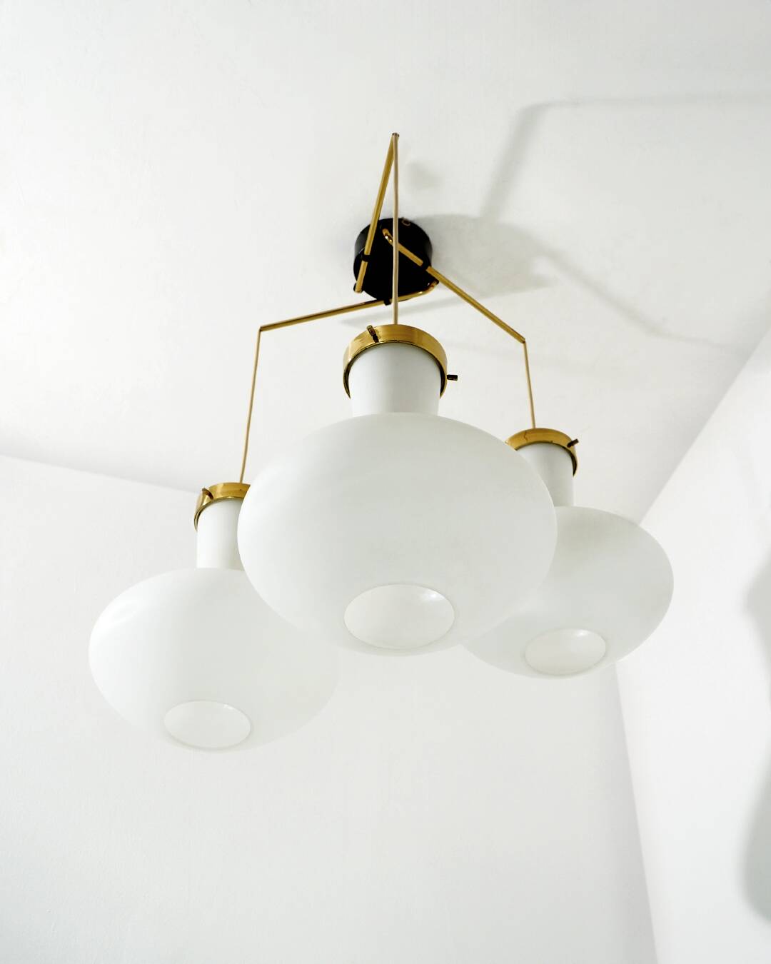 Stilnovo Three-Light Pendant, 1950s