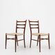 Set of Belgian Teak Dining Chairs with Braided Rope Seat, 1960s