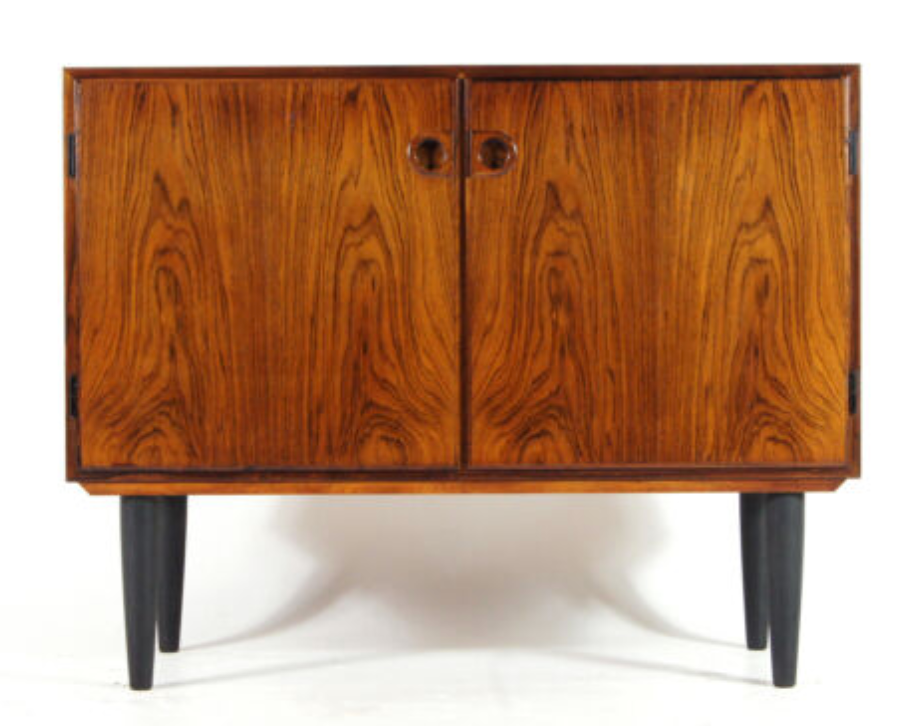 Vintage Danish retro hi-fi furniture in rosewood