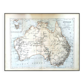 Australie, carte ancienne 1887 – Carte géographique vintage.