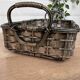 Woven silver-plated metal basket.