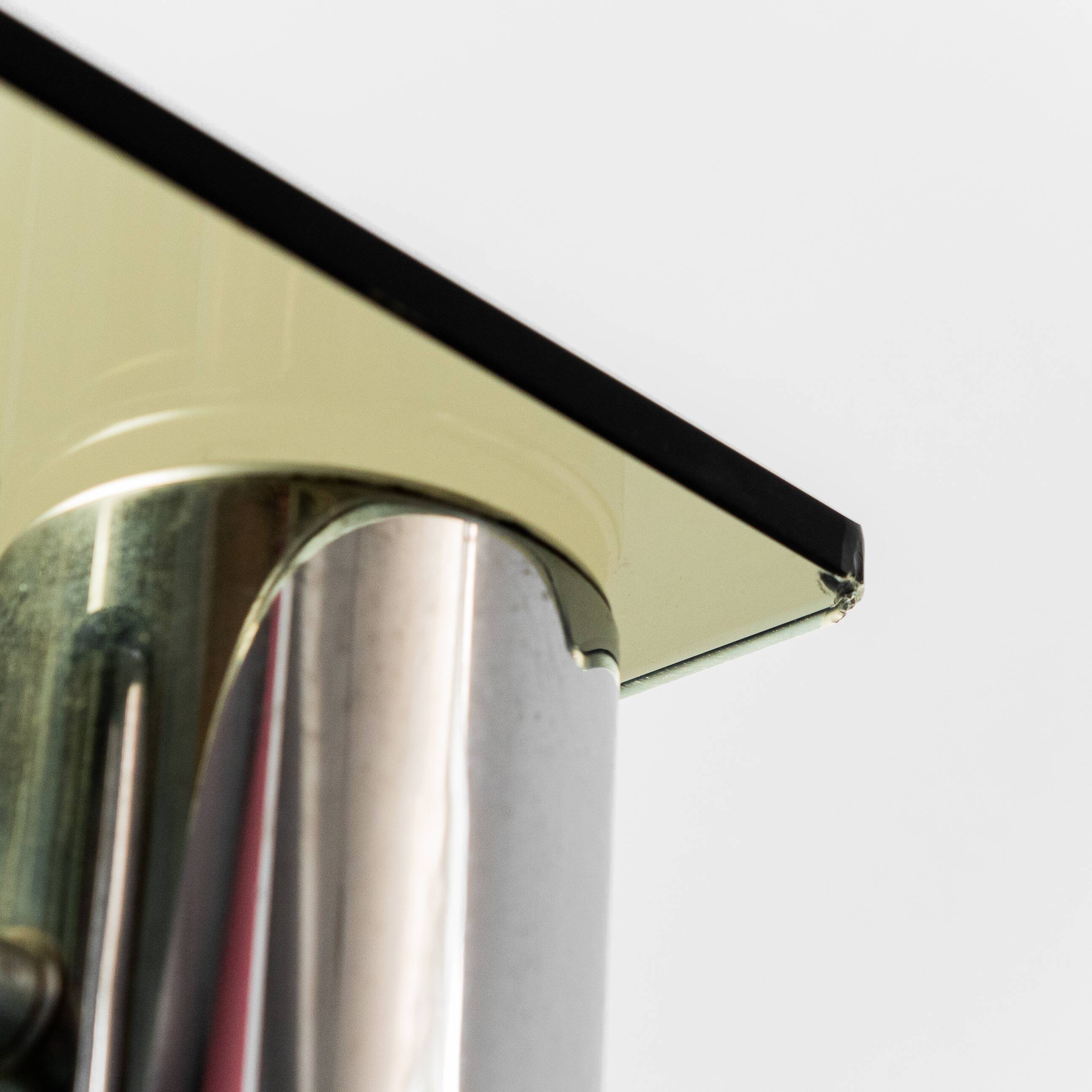 1970s vintage metal smoked glass vintage modern antique tv stand table