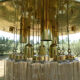 Design chandelier by Glashütte Limburg from 1960