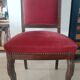 2 chaises antiques style Restauration en noyer et velours bordeaux