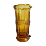 Amber molded glass vase