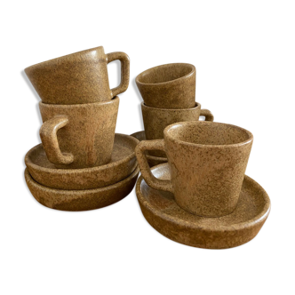 Series of 5 sandstone cups