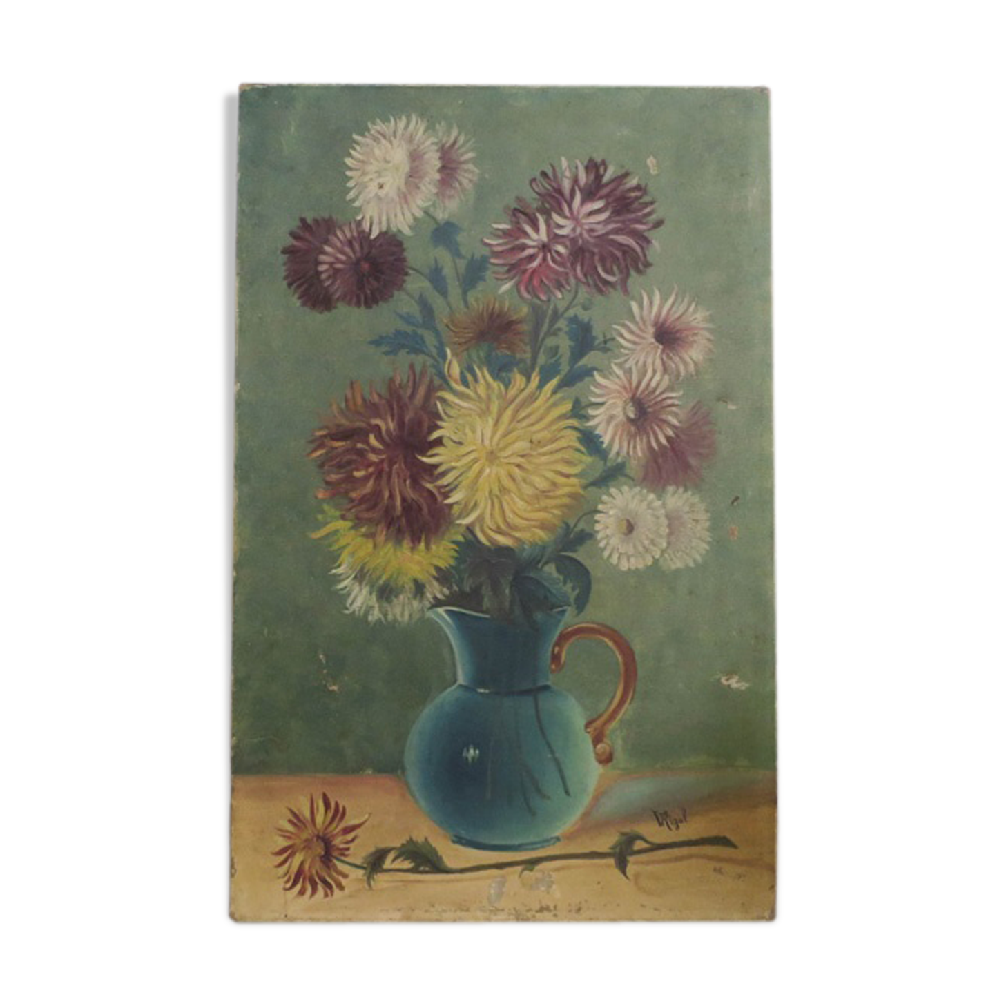 Old paintings of dahlias