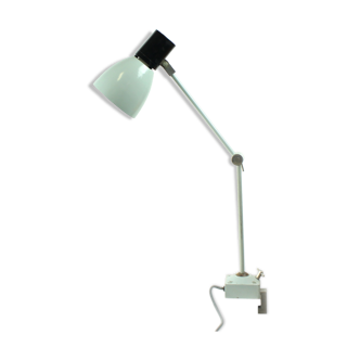 Industrial gray metal desk lamp, Czechoslovakia 1960