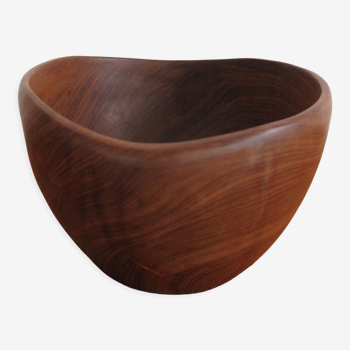 Scandinavian midcentury wood bowl centerpiece 1960s