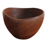 Scandinavian midcentury wood bowl centerpiece 1960s