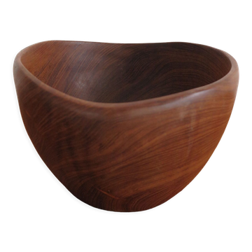 Saladier en bois scandinave du milieu du siècle 1960